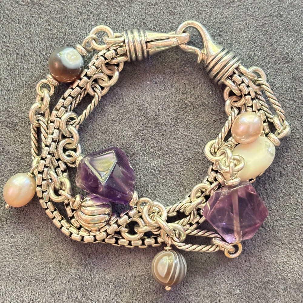 David Yurman Multi-Strand Bijoux Bracelet with Gemstones-Small